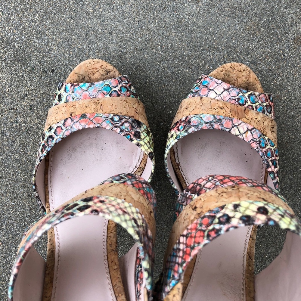 Vince Camuto Multicolor Python Cork Heel Sandals 6 - image 6